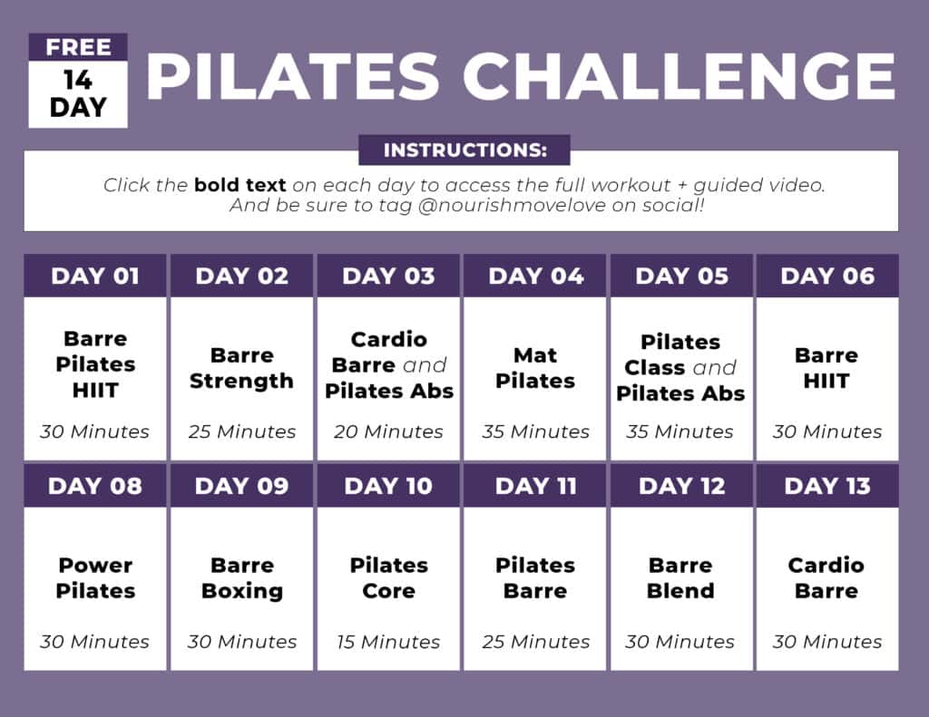 2 Week Barre and Pilates Challenge Free PDF NML