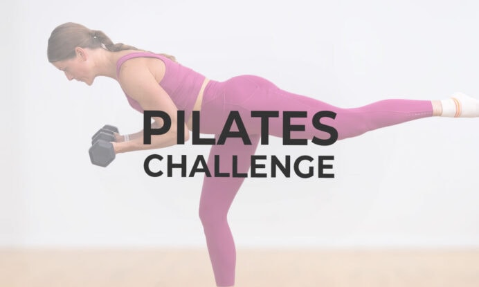 woman performing plie as part of pilates challenge