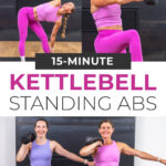 collage of kettlebell ab exercises