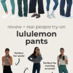 five of the best pairs of lululemon pants lined up